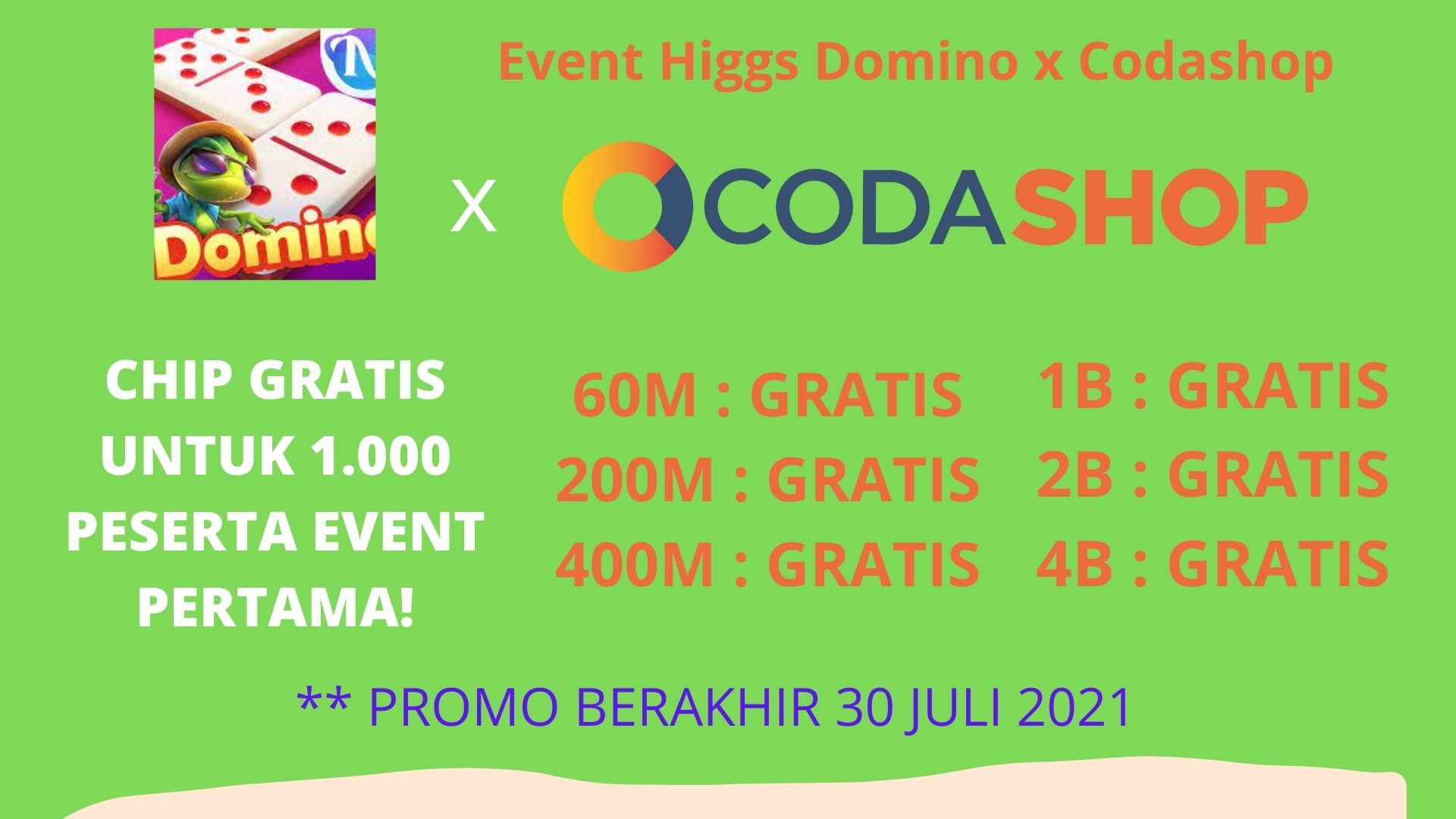 Higgs Domino Promo x Codashop